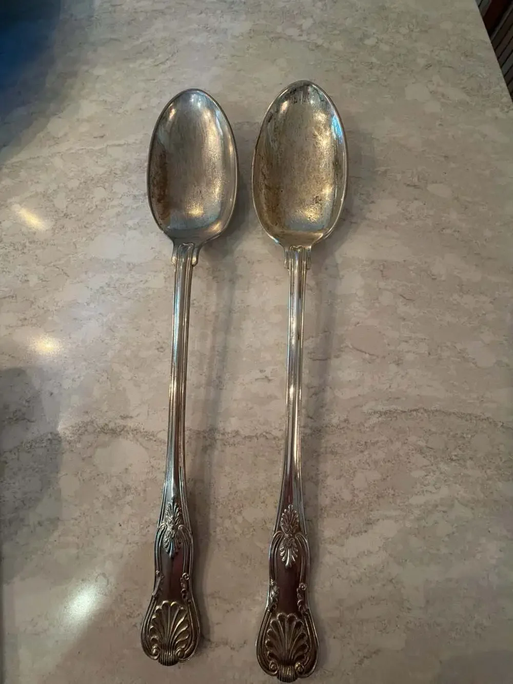 Vintage Sheffield Silver Co. Silverplate Serving Spoons - Set of 2